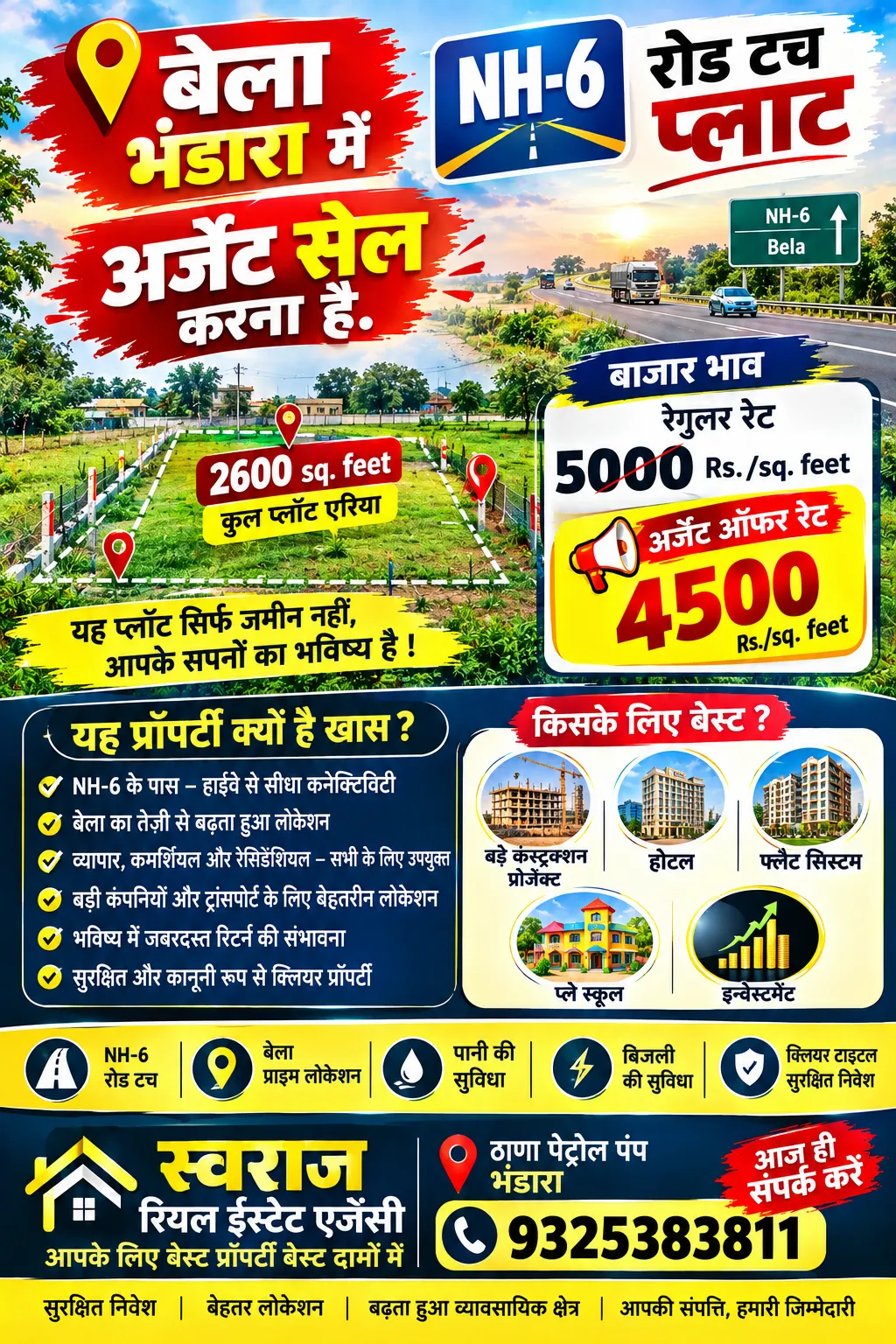 बेला भंडारा में प्लाट बेचना है